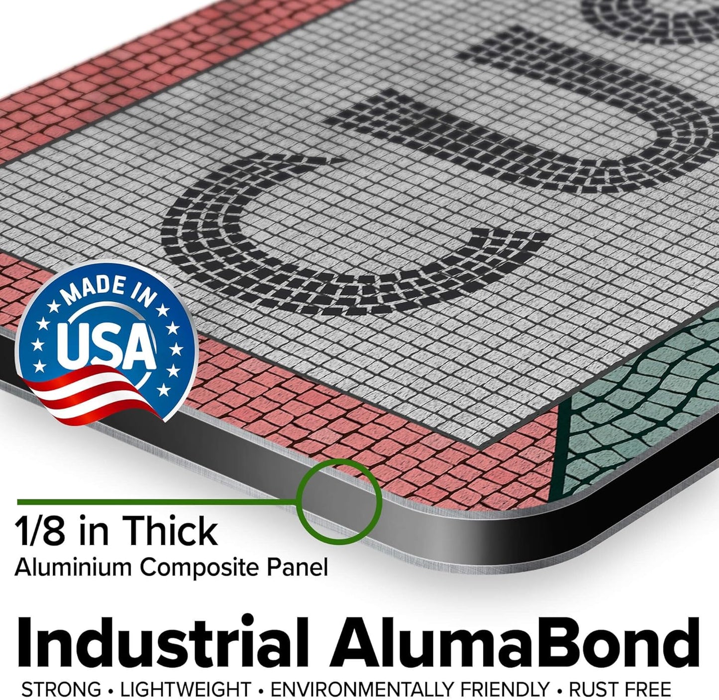 Custom Sign, Custom Street Sign, 11 Font Colors, 13 Font Styles, 4 Hole Options, 22 Sizes, 8x32 Inches, Rust Free DiBound, Fade Resistant, Made in USA by My Sign Center (Fauxsaic 2)