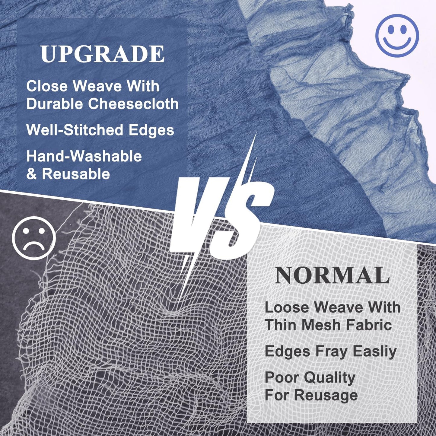 Asee'm 12pcs Cheesecloth Table Runner 120 Inches Long Blue Boho Gauze Cheese Cloth Runner 10FT Rustic Sheer Table Runners for Christmas Wedding Party Baby Shower Spring Easter Decoration