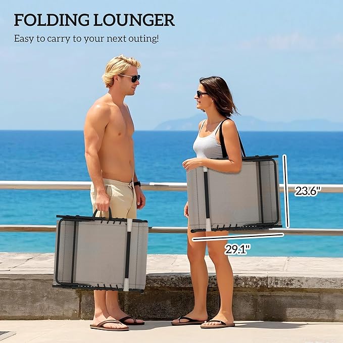 Outsunny Chaise Lounge Chair Outdoor Set of 2, 5-Position Adjustable Outdoor - Image 6