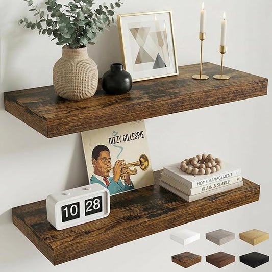 Dreamland 36 inch Floating Shelves, Rustic Wood Floating Wall Shelf by Dreamland
