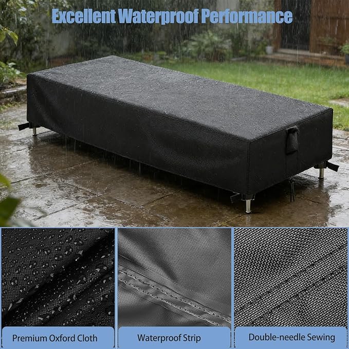 Chaise Lounge Covers, 2 Pack Waterproof Outdoor Lounge Chair Covers - Image 4