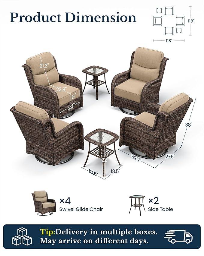 HILLGA 6-Piece Luxury Patio Furniture Set - Image 2