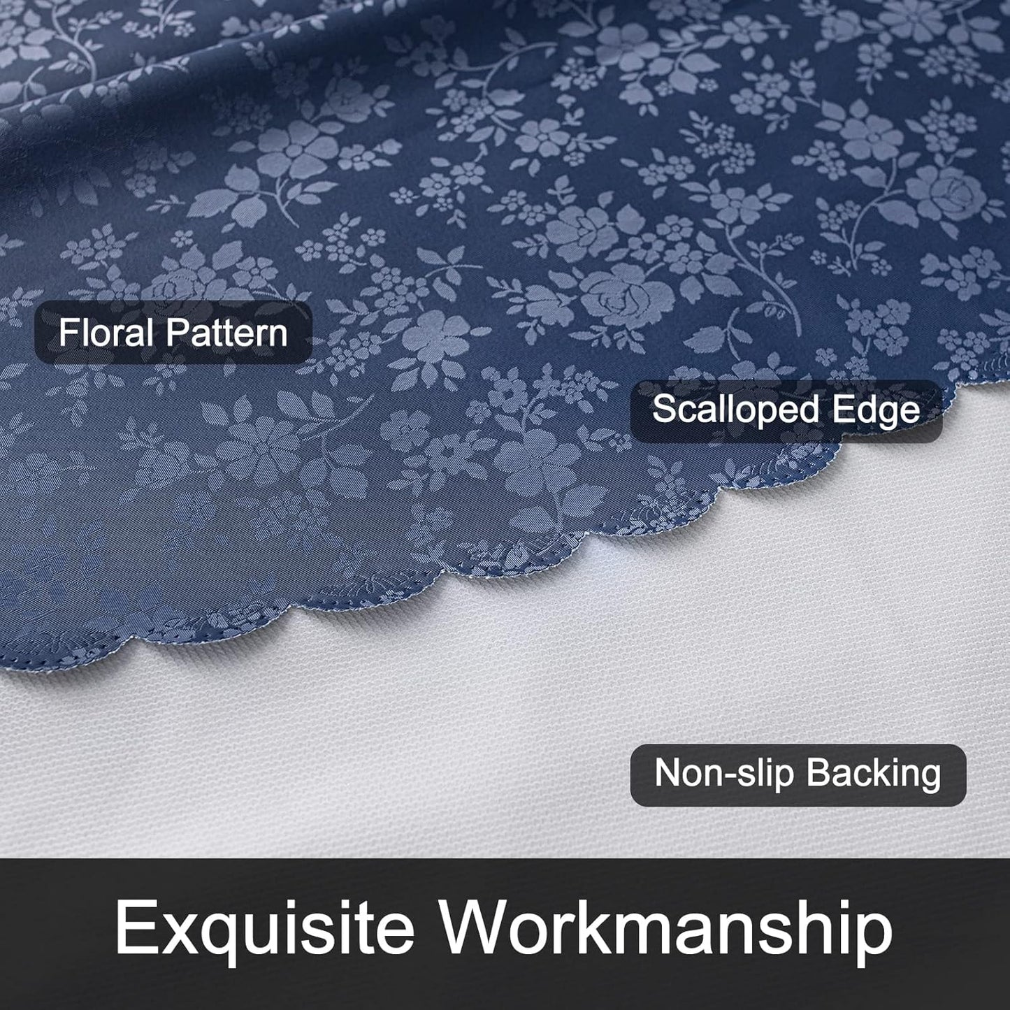 Smiry Rectangle Table Cloth, Waterproof Heavy Duty Vinyl Tablecloths, Wipeable Washable Table Cover for Kitchen and Dining Room (Navy Blue, 60" X 84")