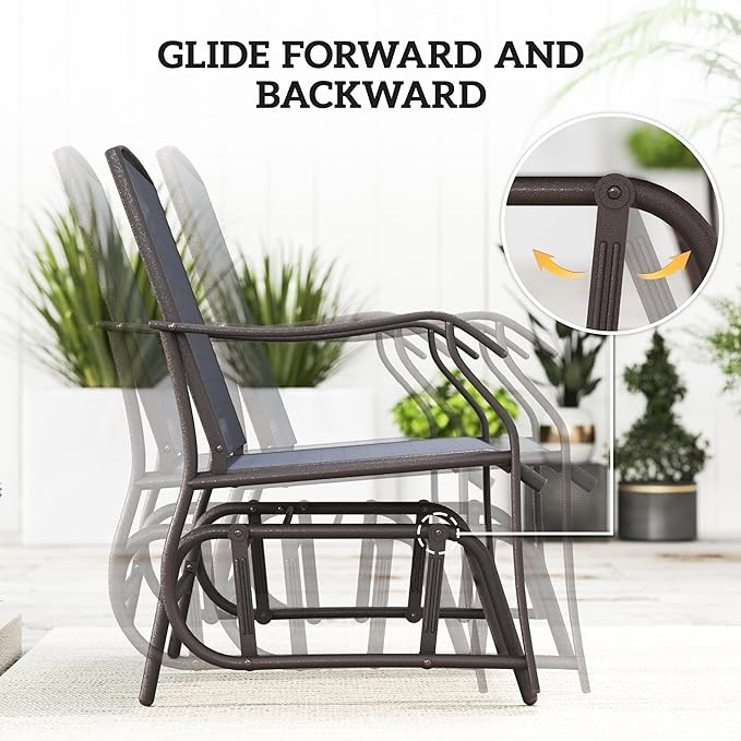 Outsunny 3 Piece Outdoor Glider Chair - Image 3