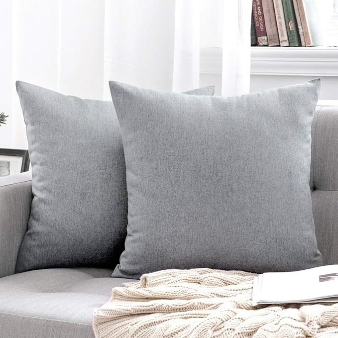 MIULEE Pack of 2 Decorative Outdoor Solid Waterproof Throw Pillow Covers Euro - Image 7