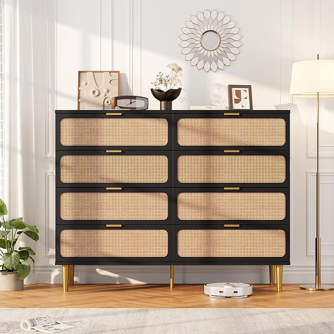 GarveeHome Rattan 8 Drawer Dressers by GarveeHome