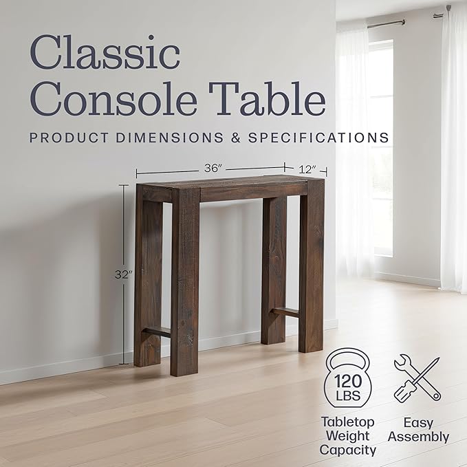 Alaterre Furniture Classic Solid Wood Console Table - Image 2