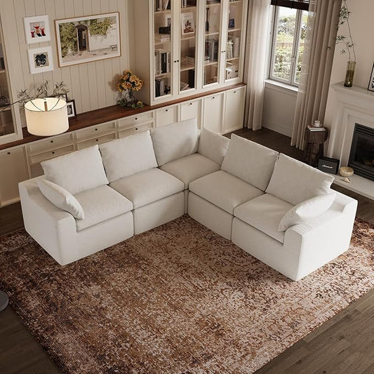 Novilla 104.3" Modular Cloud Couch, Modern Sectional Sofa by Novilla