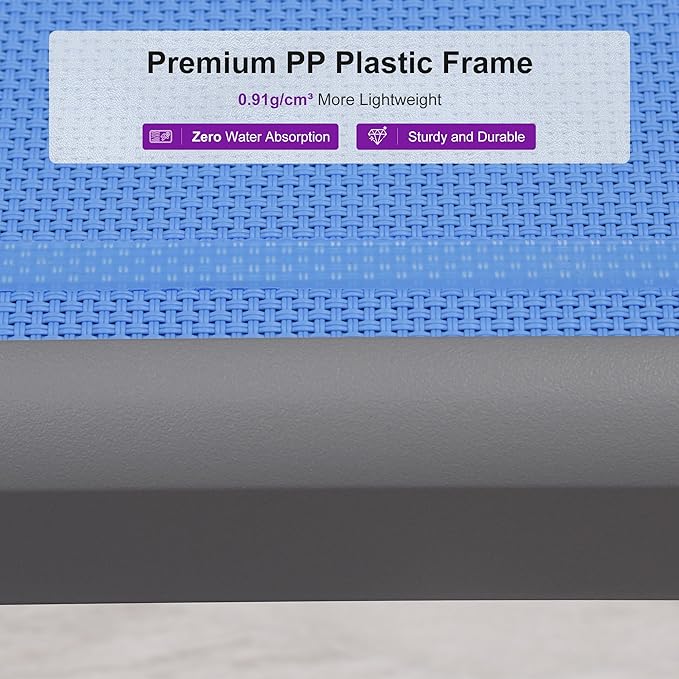 PURPLE LEAF Patio Chaise Lounge Chair Set of 3 Outside Aluminum Plastic - Image 6