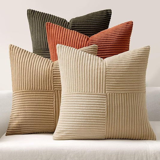 MIULEE Rust-Olive Green Decorative Throw Pillow Covers 16x16 Inch Set of 4 Boho by MIULEE
