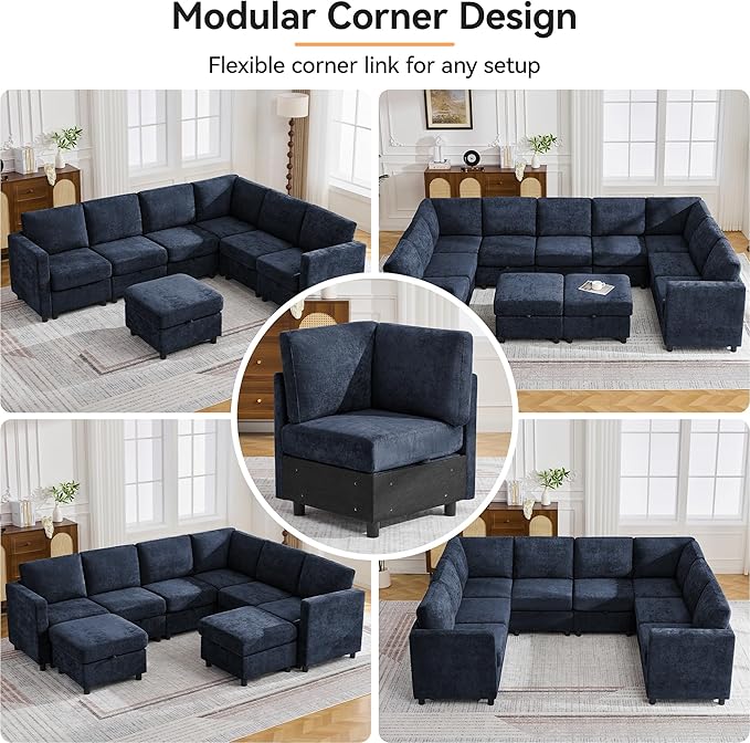 104'' U Shaped Modular Sofa, Sectional Couches - Image 6