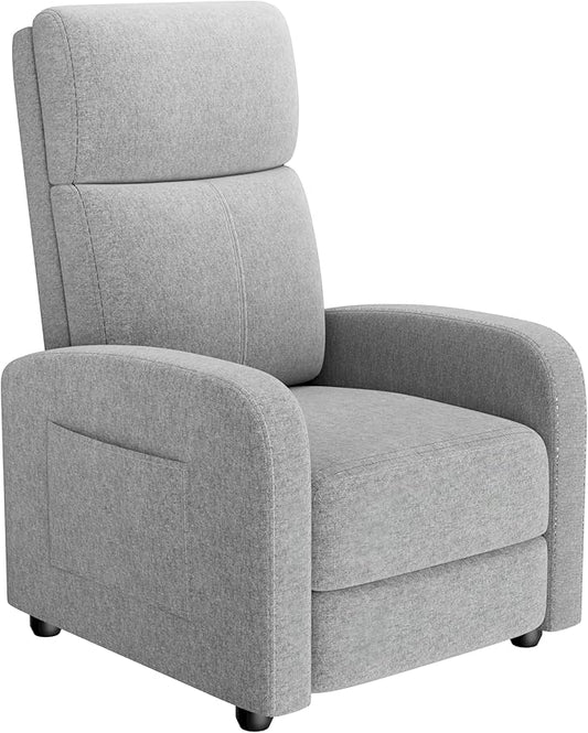 GarveeHome Linen Fabric Manual Recliner Chair, by GarveeHome