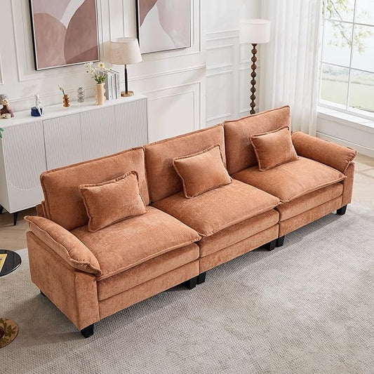 Oprisen 120" Modular Sectional Sofa, Comfy Cloud Couch Sectional, Chenille Sofa by Oprisen