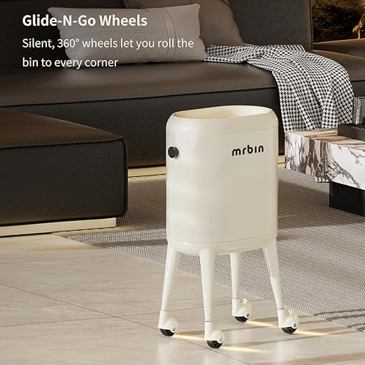 MRBIN Office Trash Can with Lid, Small Bathroom Automatic Adsorption Open Top - Image 4