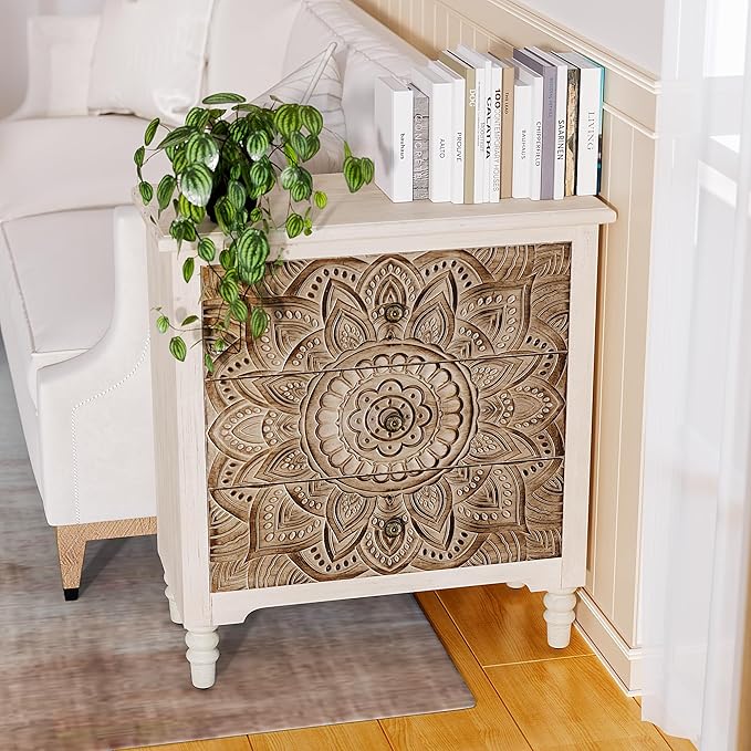 SUNBURY Vintage Wooden Nightstand - Image 5
