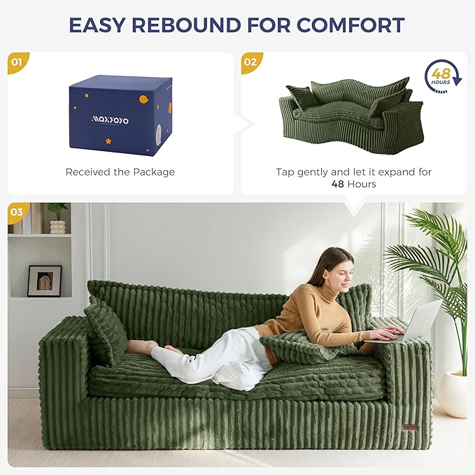 MAXYOYO 76" Sofa Couch, Loveseat Boneless Couch in a Box, Upholstered Small - Image 8