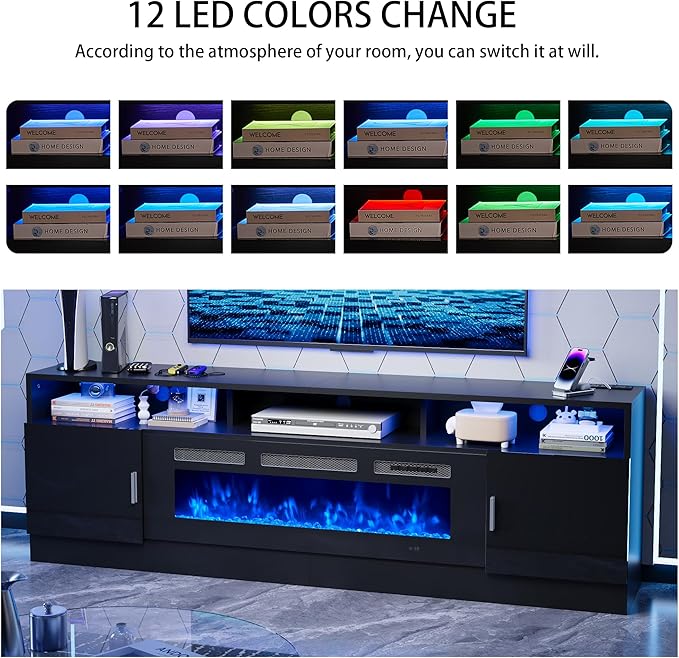 oneinmil 78" Fireplace TV Stand - Image 4