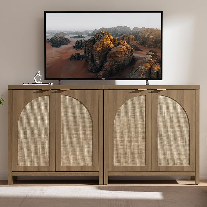 SICOTAS 68" W Rattan Sideboard Buffet Cabinet - Image 3