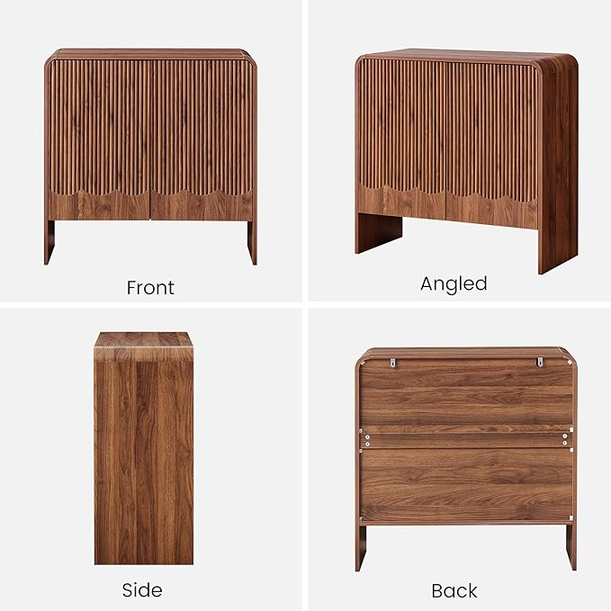 FurSch Fluted Sideboard Buffet Cabinet, Mid Century Modern Storage Cabinet - Image 7