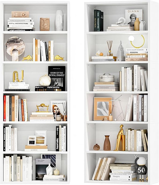 Furniwell 71" Tall Bookcase Bookshelves, 6 Tier Floor Standing Bookcases Open by WellFurnitureHomeLifeWell