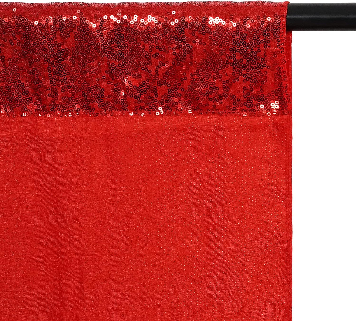 Poise3EHome 6Ft x 8Ft Red Sequin Backdrop, Glitter Thick Satin Sequin Background Drapes, Sequence Xmas Thanksgiving Backdrop for Wedding Party Holiday Festival Decor