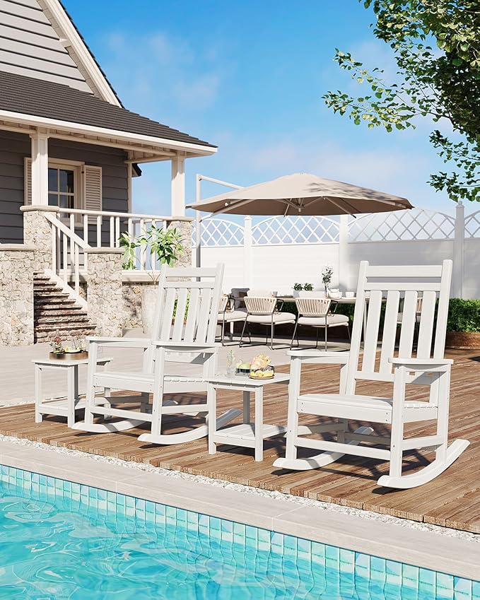 GarveeLife Poly Lumber Rocking Chair Outdoor Set of 4 - Image 6