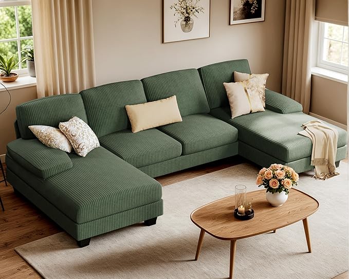 Furniwell Convertible Sectional Sofa Couch, 4 Seat Sofa Set - Image 6