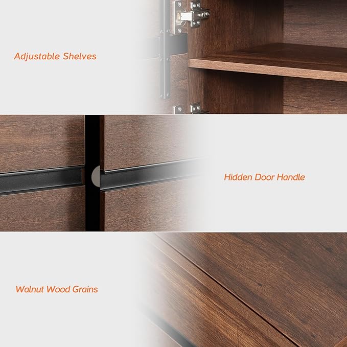 WAMPAT Modern TV Stand for 50-75 Inch TVs, Wood Entertainment Center - Image 5