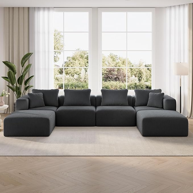Novilla 141" Modular Sectional Sofa, Modern Cloud Sectional Couch by Novilla