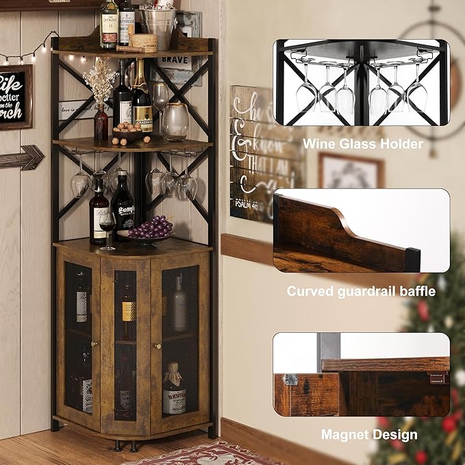 JKsmart Corner Bar Cabinet - Image 5