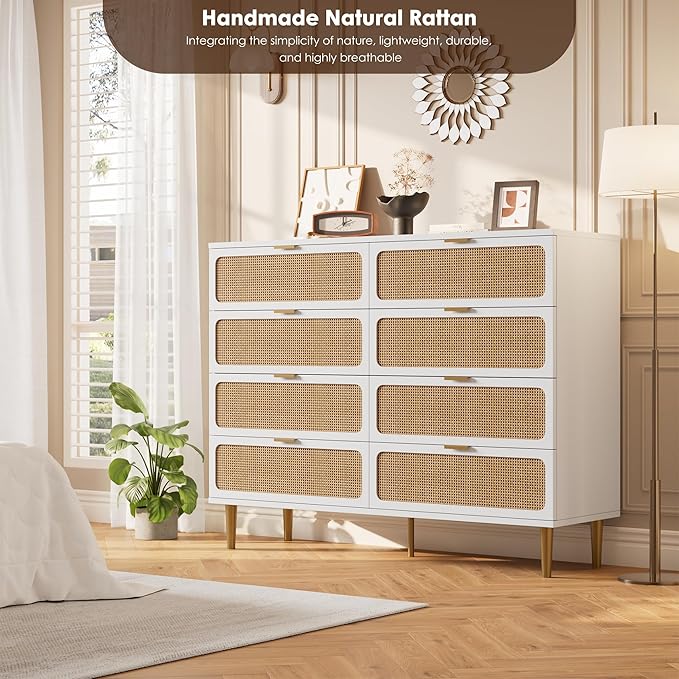 GarveeHome Rattan 8 Drawer Dressers - Image 7