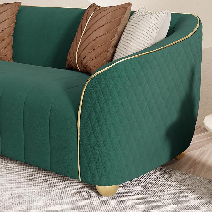 3-Piece Luxury Velvet Sofa Set for Living Room, Elegant Design Couch Set - Image 8