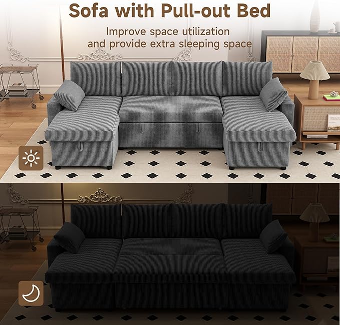 Sofa Bed, Apartment and Sunroom, Dark Gray - Image 3
