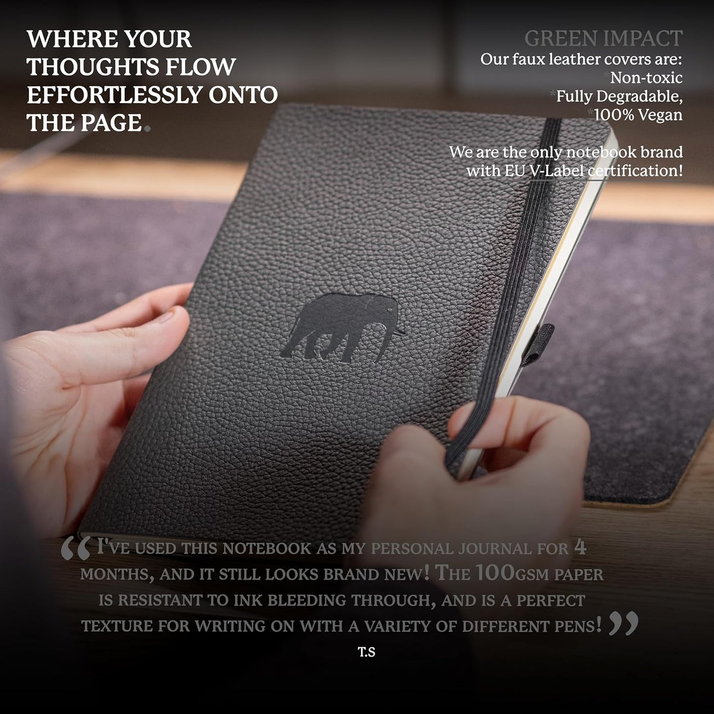 Dingbats A5 Wildlife Lined Notebook Journal - Premium Vegan Leather Softcover Executive Journal for Women & Men - Work, Note Taking, Writing & Travel