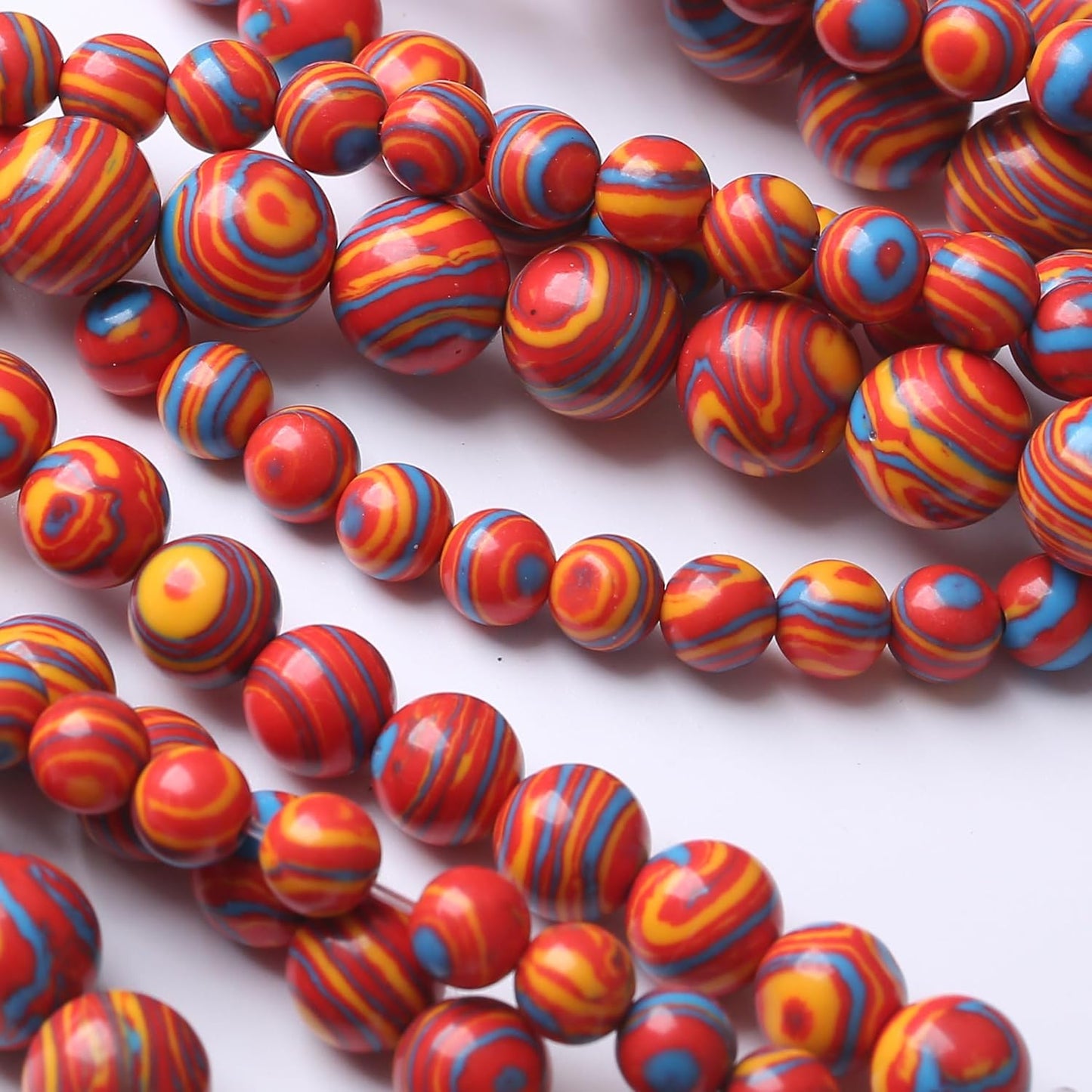 Red Yellow Blue Peacock Turquoise Stone Beads Gemstone Round Crystal Energy Jade Beads Stone Beads for Jewelry Making DIY Bracelet Necklace Jewelry Making 1 Strand 15.5inch 35PCS 10MM