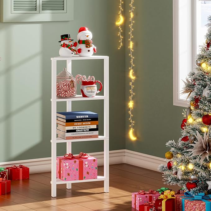 TUTOTAK Corner Shelf, 4-Tier Corner Bookshelf - Image 3