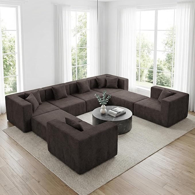 MONVANE Modular Sectional Sofa, Oversized 8 Seat Convertible U Shaped Couch - Image 6