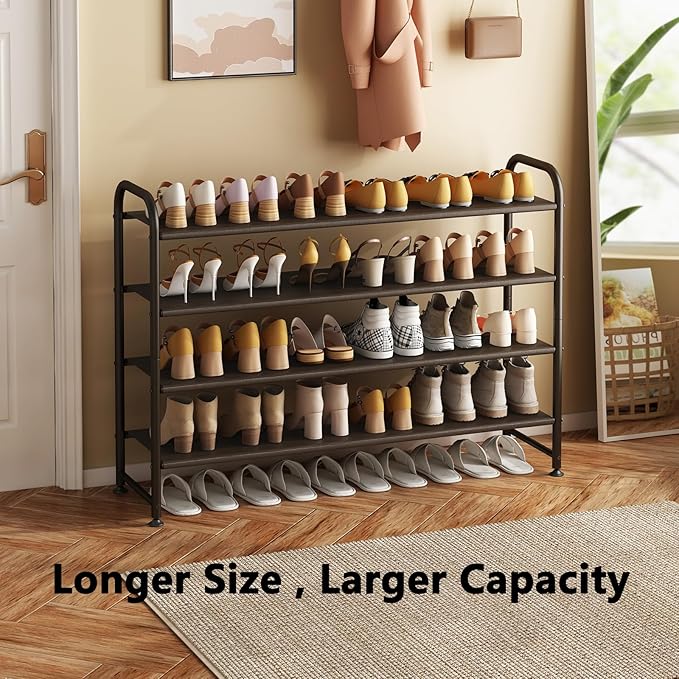 INGIORDAR Shoe Rack 4 Tier Long Storage Organizer Wide Metal Shoe Shelf - Image 4
