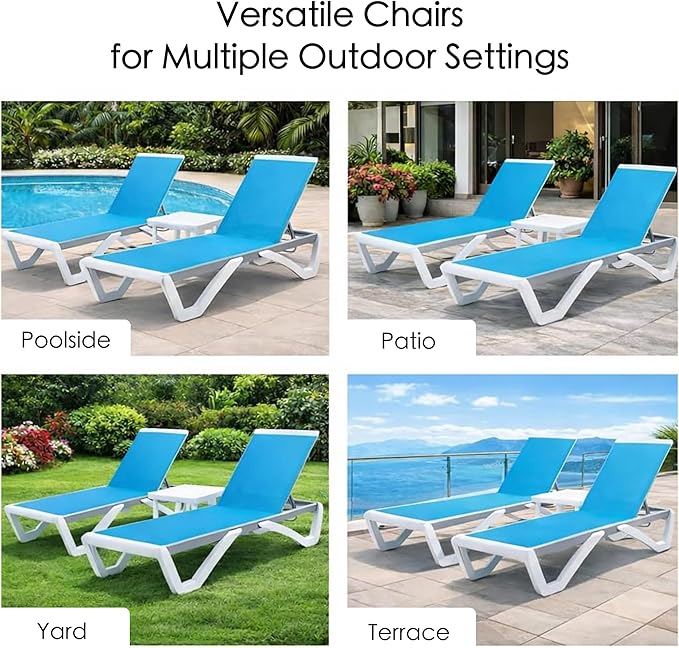 Kozyard Outdoor Chaise Lounge Chair, Fully Flat Adjustable Patio Lounger - Image 8