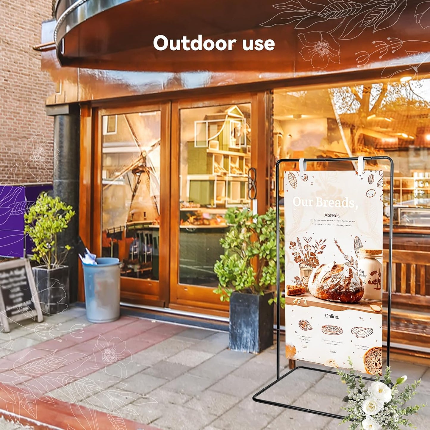 Wedding Sign Holder, Adjustable Welcome Sign Stand w/ Leather Hanging Strap, Satin Ribbon & Carry-on Bag, Heavy Duty Easel Stand for Wedding Seating Chart, Display & Poster