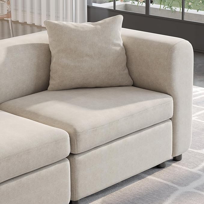 Guyii Modern 108.66" Long Oversized 3-Seat Velvet Convertible Sectional Sofa - Image 8