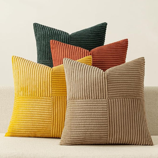 MIULEE Green Rust Throw Pillow Covers 18x18 Inch Set of 4 Boho Farmhouse Soft by MIULEE
