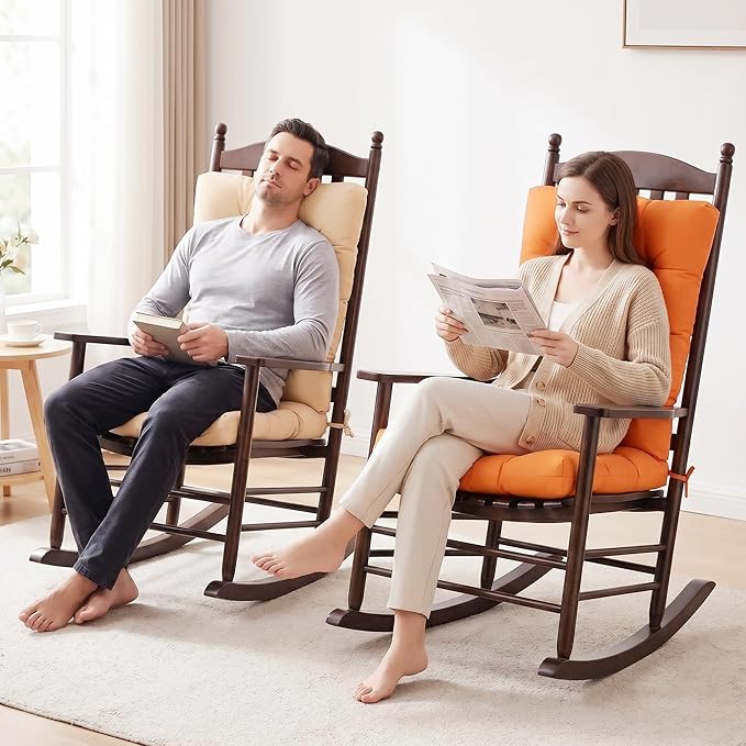 Chair Cushion Set for Rocking Chair, Rocking Chair Cushion, Overstuffed Seat - Image 2
