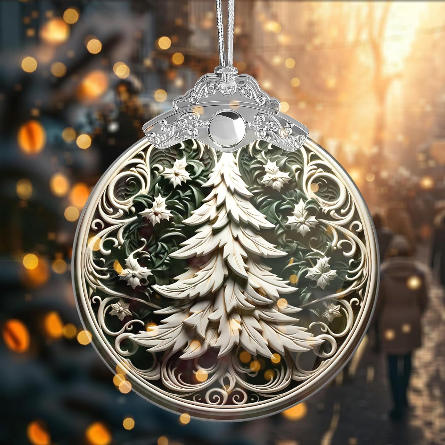 Christmas Ornament 2025, Acrylic Tree Ornament, Unique Christmas Decor, Holiday Ornaments for Tree or Car, Snow Scene Display, Gag Gifts Funny Adult, Christmas Decorations