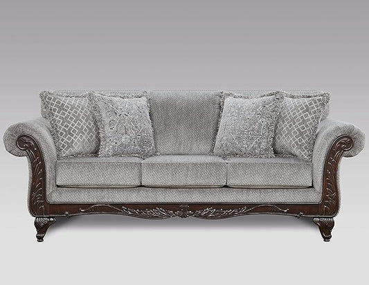 Hernen Carved Wood Frame Sofa by RoundhillFurniture