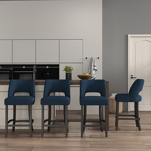 VKNOW Bar Stools Set of 4, Modern Counter Height Bar Stools by VKNOW