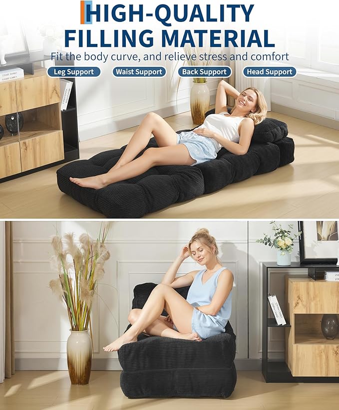 Folding Sofa Bed, 1 Person Sleeper Sofa - Image 5