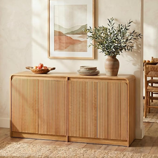 FURSUN 61" Modern Fluted Sideboard by FURSUN