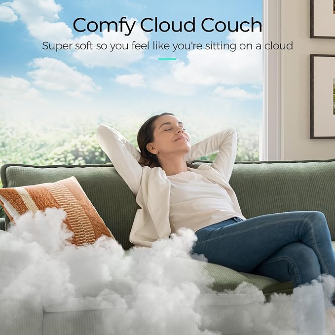LINSY HOME 123" Modular Sectional Sofa, 3-Seat Corduroy Modern Cloud Couch - Image 7