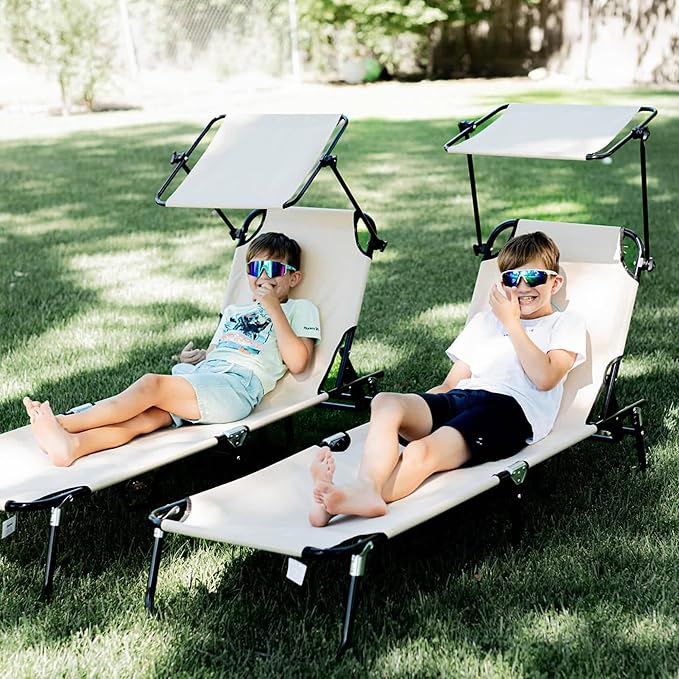 Outsunny Folding Chaise Lounge Pool Lounge Chairs Set of 2, Outdoor Sun Tanning - Image 8